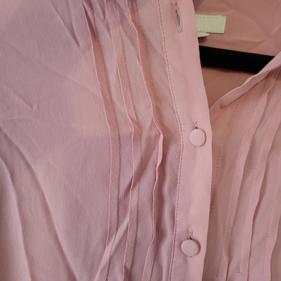 Boden Pleated Bohemian Blush Petal Pink Button-Up Blouse Top. Size M Nwot - Picture 8 of 9
